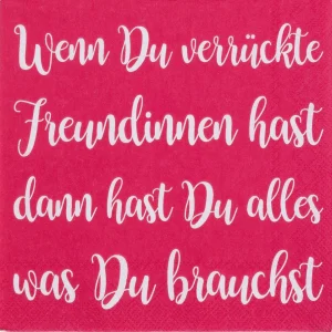 Cocktailservietten pink "Verrückte Freundinnen" - Räder
