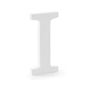 Holzbuchstabe weiß "I"